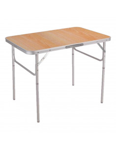 Tradineur - Mesa plegable de aluminio, sistema de fijación, incluye asa, tejido resistente. Color Surtido. 90 x 60 x 40 cm.