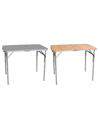 Tradineur - Mesa plegable de aluminio, sistema de fijación, incluye asa, tejido resistente. Color Surtido. 90 x 60 x 40 cm.