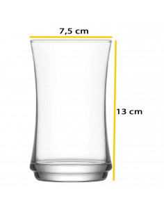 Tradineur - Set de 6 vasos de cristal, modelo Lune, base gruesa, servir cócteles, refrescos, resistentes, aptos para lavavajilla 2