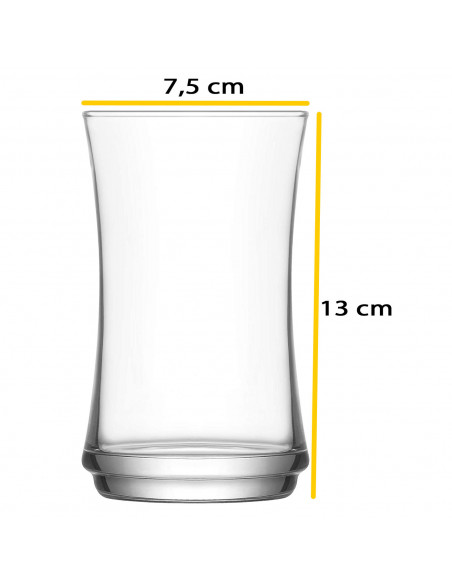 Tradineur - Set de 6 vasos de cristal, modelo Lune, base gruesa, servir cócteles, refrescos, resistentes, aptos para lavavajilla