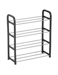 Tradineur - Zapatero de metal y plástico de 4 niveles, soporte para calzado, estantería multiusos para zapatos, recibidor, pasil