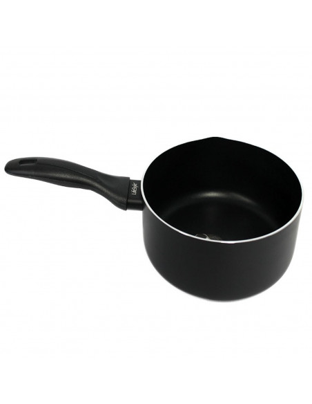 Tradineur - Cazo de aluminio negro para todos los fogones de 16 cm de diámetro y 7 cm de alto. Olla pequeña para realizar labore