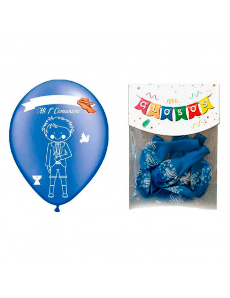 Tradineur - Set de 12 globos personalizables para Primera Comunión de látex de caucho natural, decoración en fiestas, celebracio