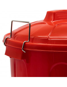 Tradineur - Cubo de basura con asas metálicas, plástico, contenedor de residuos, papelera con tapa, reciclaje, industrial, fabri 2