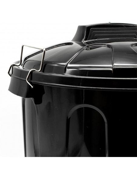 Tradineur - Cubo de basura con tapa y asas metálicas, contenedor de residuos de plástico, papelera, reciclaje, industrial, fabri