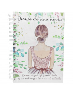 Tradineur - Diario de una novia, agenda de boda, encuadernación de espiral y tapa dura, planificador enlace, organización, 96 pá