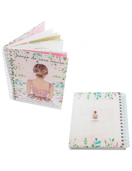 Tradineur - Diario de una novia, agenda de boda, encuadernación de espiral y tapa dura, planificador enlace, organización, 96 pá
