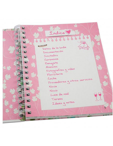 Tradineur - Diario de una novia, agenda de boda, encuadernación de espiral y tapa dura, planificador enlace, organización, 96 pá