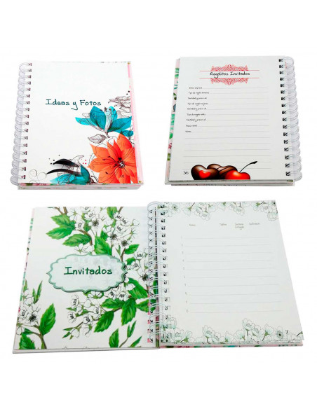 Tradineur - Diario de una novia, agenda de boda, encuadernación de espiral y tapa dura, planificador enlace, organización, 96 pá
