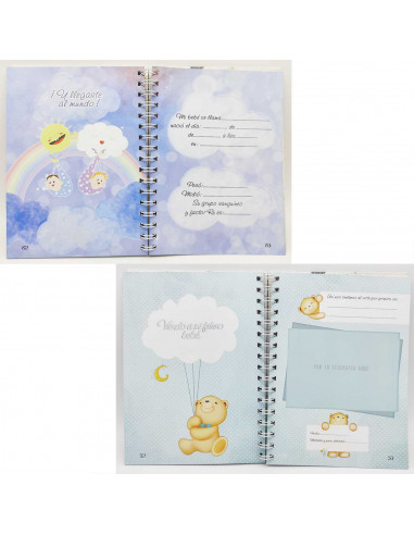 Tradineur - Agenda de mi embarazo, diario embarazada, semana a semana, encuadernación de espiral y tapa dura, recuerdos, 96 pági