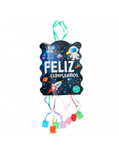 Tradineur - Piñata del universo para cumpleaños, cartón, para rellenar con golosinas, chuches, niños, decoración infantil para f