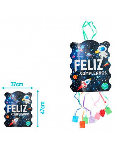 Tradineur - Piñata del universo para cumpleaños, cartón, para rellenar con golosinas, chuches, niños, decoración infantil para f