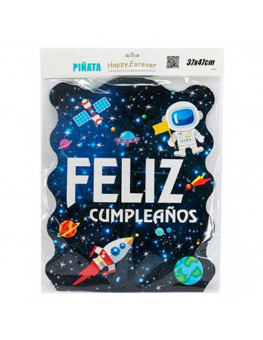 Tradineur - Piñata del universo para cumpleaños, cartón, para rellenar con golosinas, chuches, niños, decoración infantil para f