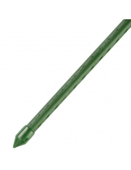 Tradineur - Tutor de hierro plastificado, varilla, guía para plantas, flores, tomates, estaca para jardín, huerto (Verde, 180 cm
