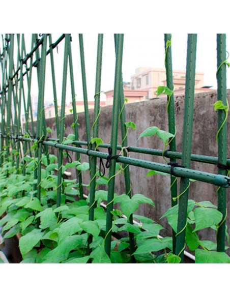 Tradineur - Tutor de hierro plastificado, varilla, guía para plantas, flores, tomates, estaca para jardín, huerto (Verde, 180 cm