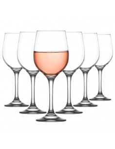 Tradineur - Set de 6 copas de vino, modelo "Fame", cristal liso, diseño sofisticado y elegante, aptas para lavavajillas (300 ml,