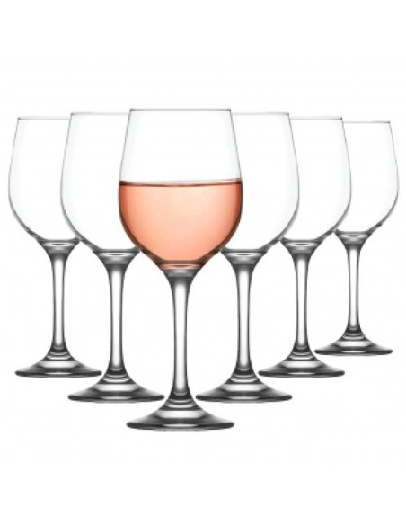 Tradineur - Set de 6 copas de vino, modelo "Fame", cristal liso, diseño sofisticado y elegante, aptas para lavavajillas (300 ml,