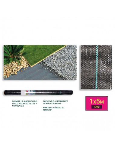 Tradineur - Malla antihierbas, rollo de tela protectora contra malas hierbas, permeable, resistente al desgaste y desgarro, cont