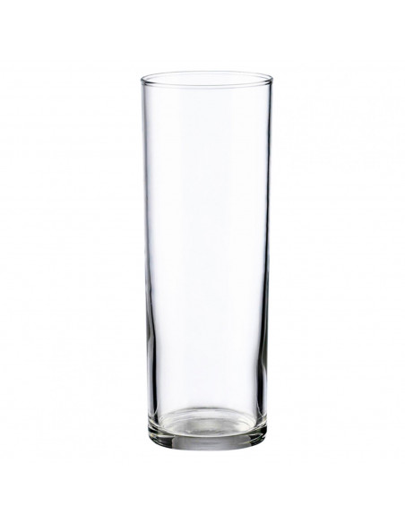 Tradineur - Set de 24 vasos de tubo de cristal, base gruesa, aptos para lavavajillas, agua, bebidas, refrescos, 16,3 x 5,8 cm, 3