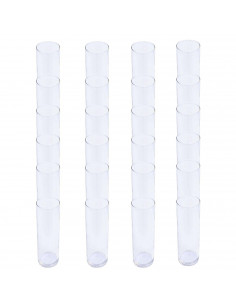 Tradineur - Set de 24 vasos de tubo de cristal, base gruesa, aptos para lavavajillas, agua, bebidas, refrescos, 16,3 x 5,8 cm, 3 2