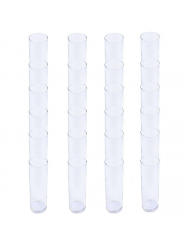 Tradineur - Set de 24 vasos de tubo de cristal, base gruesa, aptos para lavavajillas, agua, bebidas, refrescos, 16,3 x 5,8 cm, 3