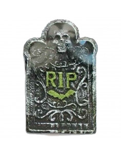 Tradineur - Lapida sepulcral RIP - Diseño Surtido - Decoración y complementación para Halloween - 26,5 x 17,2 cm