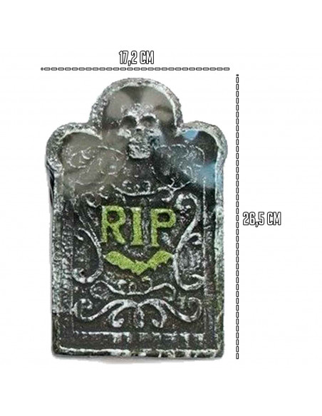 Tradineur - Lapida sepulcral RIP - Diseño Surtido - Decoración y complementación para Halloween - 26,5 x 17,2 cm