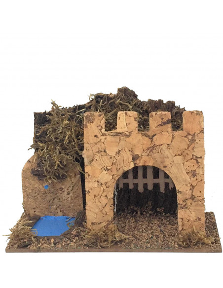 Tradineur - Torre con Fuente de 20 x 16 para belén de Navidad, 4 Modelos Surtidos