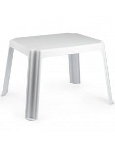 Tradineur - Mesa auxiliar de plástico, mesita baja para niños, estructura sólida, interior y exterior, salón, jardín (Blanco, 54