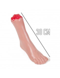 Tradineur - Pie sangriento para Halloween - Fabricado en plástico - Adorno para decoración - 30 x 8 x 13,5 cm - Color Beige oscu 2