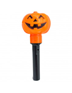 Tradineur - Antorcha de calabaza a pilas - Fabricado en plástico - Decoración para Halloween - Iluminación suave y homogénea.
