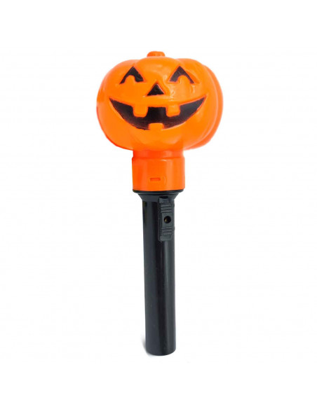 Tradineur - Antorcha de calabaza a pilas - Fabricado en plástico - Decoración para Halloween - Iluminación suave y homogénea.