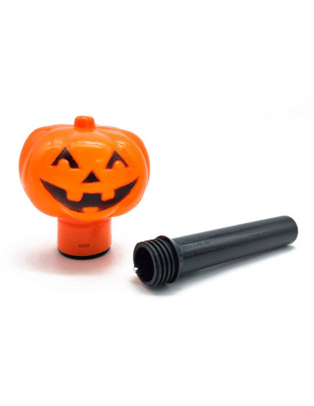 Tradineur - Antorcha de calabaza a pilas - Fabricado en plástico - Decoración para Halloween - Iluminación suave y homogénea.