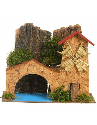 Tradineur - Torre con Fuente de 20 x 16 para belén de Navidad, 4 Modelos Surtidos