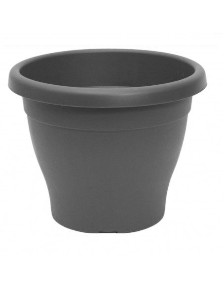 Pamex - Maceta de plástico mediterránea color gris 10 litros de capacidad 30 x 24 cm (diámetro x altura) tiesto ideal para inter