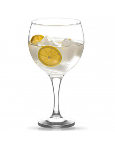 Tradineur - Set de 6 copas modelo Misket de cristal para cócteles, combinados, vino, resistentes, aptas para lavavajillas (645