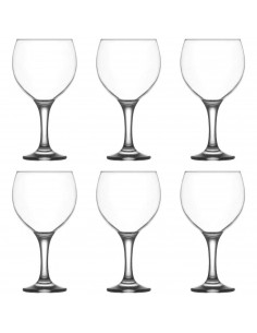 Tradineur - Set de 6 copas modelo Misket de cristal para cócteles, combinados, vino, resistentes, aptas para lavavajillas (645 2