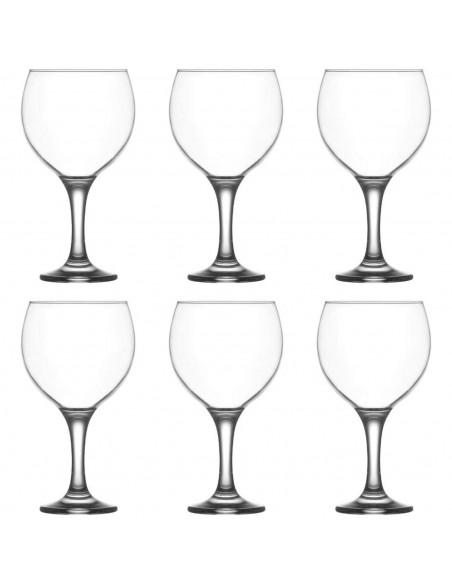 Tradineur - Set de 6 copas modelo Misket de cristal para cócteles, combinados, vino, resistentes, aptas para lavavajillas (645
