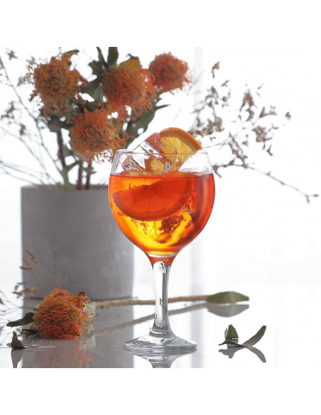 Tradineur - Set de 6 copas modelo Misket de cristal para cócteles, combinados, vino, resistentes, aptas para lavavajillas (645