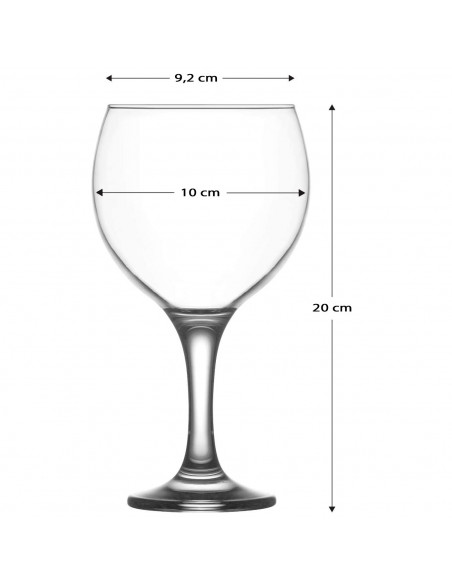 Tradineur - Set de 6 copas modelo Misket de cristal para cócteles, combinados, vino, resistentes, aptas para lavavajillas (645