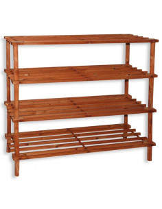 Tradineur - Zapatero de madera con 4 niveles, soporte para calzado, estantería para zapatos, recibidor, pasillo, dormitorio - 74