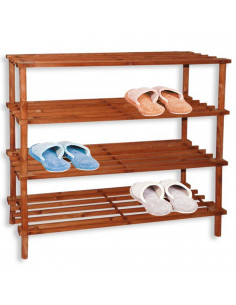 Tradineur - Zapatero de madera con 4 niveles, soporte para calzado, estantería para zapatos, recibidor, pasillo, dormitorio - 74 2