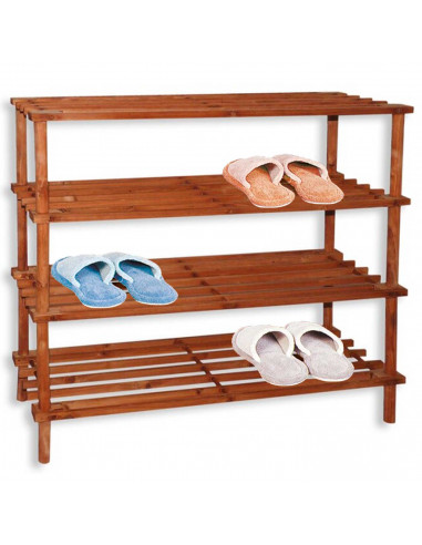 Tradineur - Zapatero de madera con 4 niveles, soporte para calzado, estantería para zapatos, recibidor, pasillo, dormitorio - 74
