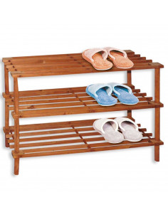 Tradineur - Zapatero de madera con 3 niveles, soporte para calzado, estantería para zapatos, recibidor, pasillo, dormitorio - 74