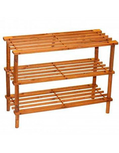 Tradineur - Zapatero de madera con 3 niveles, soporte para calzado, estantería para zapatos, recibidor, pasillo, dormitorio - 74 2