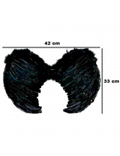 Tradineur - Alas con plumas y tirantes elásticos, complemento para disfraz de halloween, carnaval, cosplay, fiestas, navidad (Ne 2
