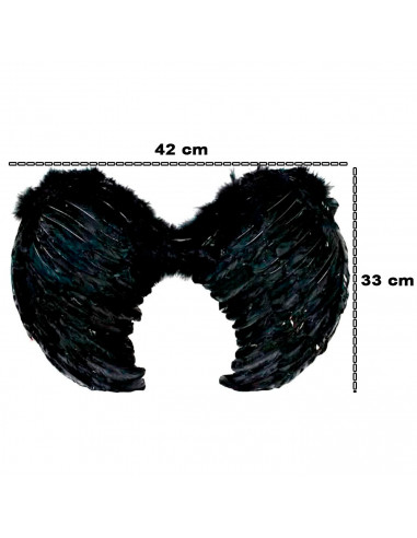 Tradineur - Alas con plumas y tirantes elásticos, complemento para disfraz de halloween, carnaval, cosplay, fiestas, navidad (Ne