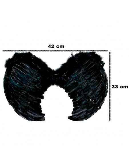 Tradineur - Alas con plumas y tirantes elásticos, complemento para disfraz de halloween, carnaval, cosplay, fiestas, navidad (Ne