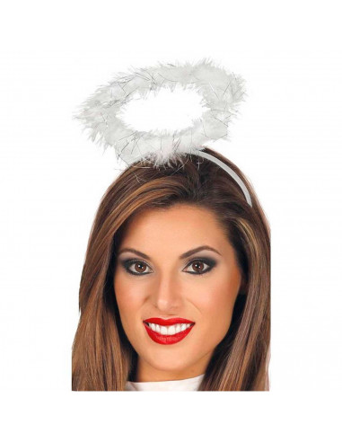 Tradineur - Corona de ángel - Diadema con aro - accesorios para disfraz de diablesa, carnaval, halloween, cosplay, fiesta, adult