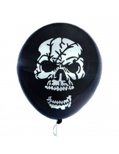 Tradineur - Pack de 10 globos - Diseño Calaveras - 30 cm al inflar - Ideal como decoración de tu hogar y celebrar de halloween. 2